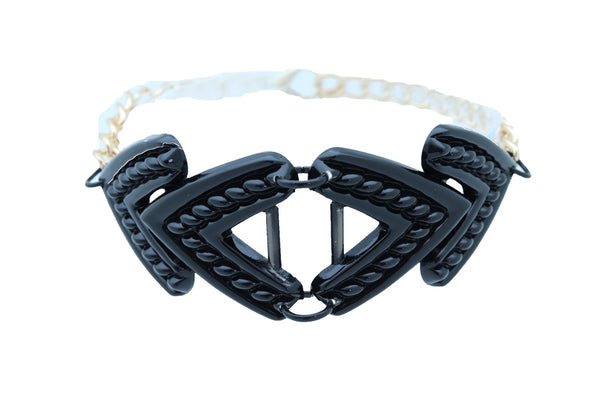 Women Gold Boot Chain Bracelet Western Shoe Black Arrow Retro Style Charm Anklet One Size