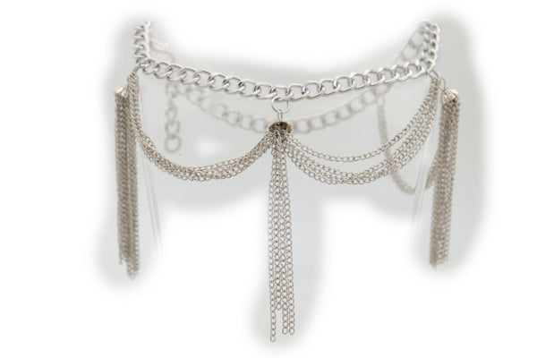 Brand New Women Silver Metal Chain Boot Bracelet Anklet Shoe Side Wave Tassel Fringe Charm Bling