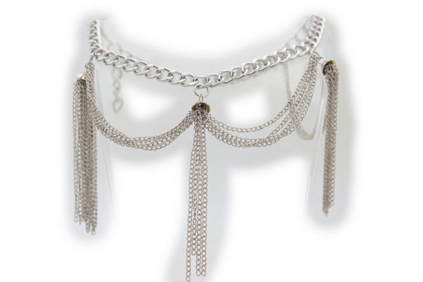 Brand New Women Silver Metal Chain Boot Bracelet Anklet Shoe Side Wave Tassel Fringe Charm Bling