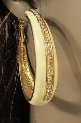 N. Women Gold White Metal Classic Hoop Fashion Earrings Set Multi Rhinestones - alwaystyle4you - 11