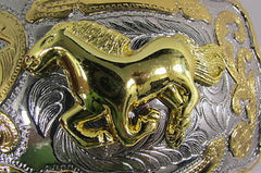New Belt Buckle 5.5"/4" Big Gold Rodeo Horse Large Silver Metal Western Rodeo Fashion Belt Buckle 3D Texas - alwaystyle4you - 3