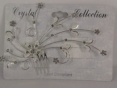 New Women Silver Metal Big Flowers Leaf Rhinestone Large Head Fashion Jewelry - alwaystyle4you - 3