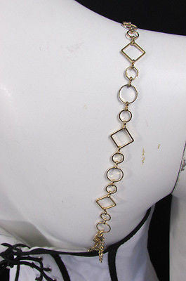 Women Decorative Accessories Lingerie Bra Straps Gold Metal Squares Circles - alwaystyle4you - 10