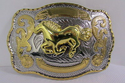 Silver Metal Belt Buckle Gold 3D Texas Rodeo Large Horse Men Women Fashion Accessories