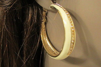 N. Women Gold White Metal Classic Hoop Fashion Earrings Set Multi Rhinestones - alwaystyle4you - 7