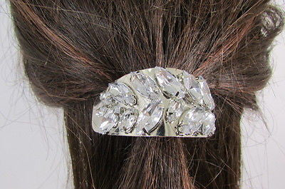 Sexy Women Silver Metal Ponytail Holder Silver Rhinestones Fashion Hair Jewelry - alwaystyle4you - 5