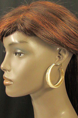 N. Women Gold White Metal Classic Hoop Fashion Earrings Set Multi Rhinestones - alwaystyle4you - 3