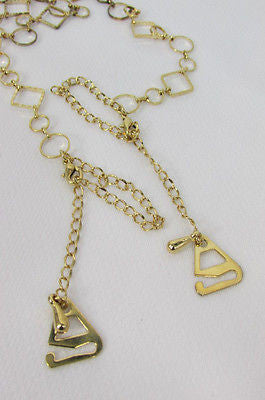Women Decorative Accessories Lingerie Bra Straps Gold Metal Squares Circles - alwaystyle4you - 9