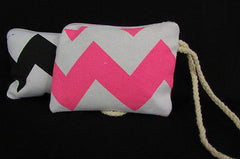 New Women Fashion Mini Purse Fabric Make Up Coin Wallet Chevron Print Rope Starp - alwaystyle4you - 4