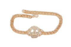 Gold Metal Boot Chain Bracelet Shoe Charm Jewelry Bling Skeleton Skull