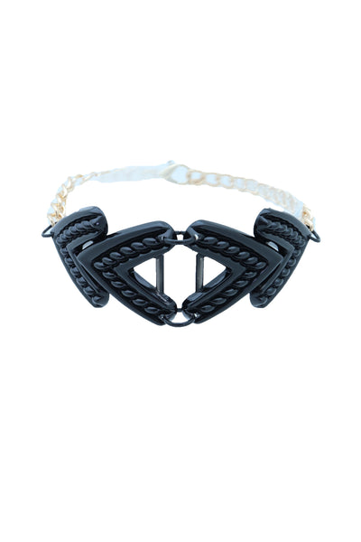 Women Gold Boot Chain Bracelet Western Shoe Black Arrow Retro Style Charm Anklet One Size