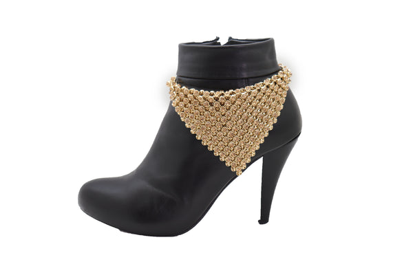 Brand New Women Shiny Gold Metal Boot Chain Band Bracelet Shoe Bling Bandanna Charm Anklet