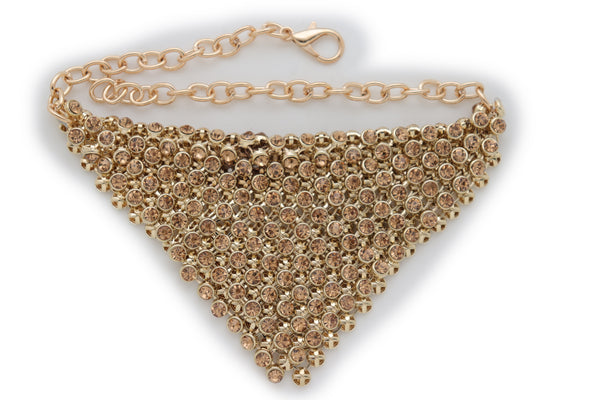 Brand New Women Shiny Gold Metal Boot Chain Band Bracelet Shoe Bling Bandanna Charm Anklet