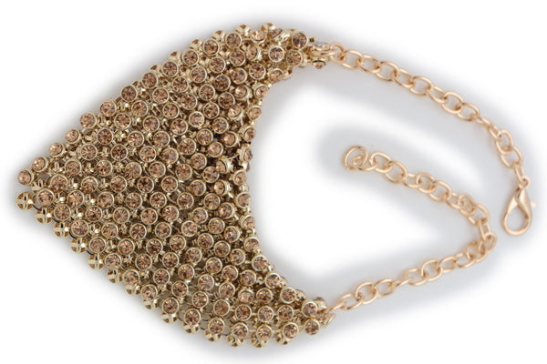 Brand New Women Shiny Gold Metal Boot Chain Band Bracelet Shoe Bling Bandanna Charm Anklet