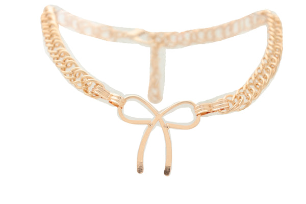 Brand New Women Gold Metal Boot Chain Bracelet Western Shoe Bot Tie Ribbon Charm Jewelry