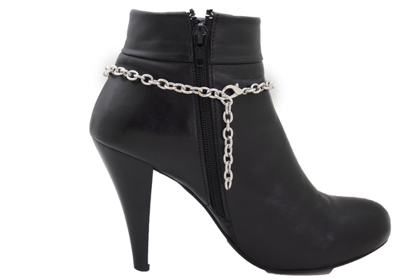 Brand New Women Boot Silver Metal Chain Bracelet Shoe Religious Cross Charm Bling Anklet