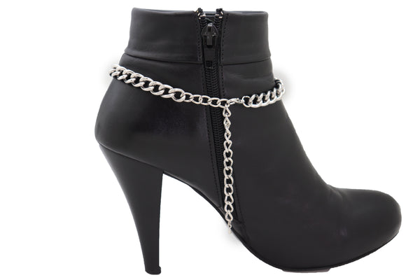 Brand New Women Silver Color Metal Chain Boot Bracelet Shoe DOPE Charm Anklet Word Phrase