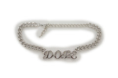 Silver Color Metal Chain Boot Bracelet Shoe DOPE Charm Anklet Word Phrase