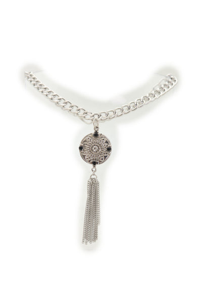 Brand New Women Silver Chain Boot Bracelet Shoe Ethnic Jewelry Tassel Retro Flower Charm