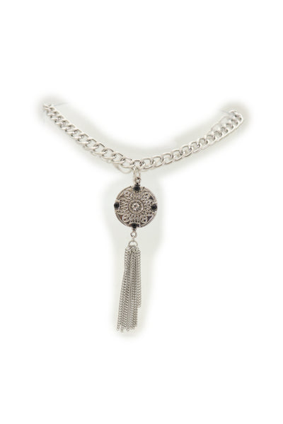 Brand New Women Silver Chain Boot Bracelet Shoe Ethnic Jewelry Tassel Retro Flower Charm