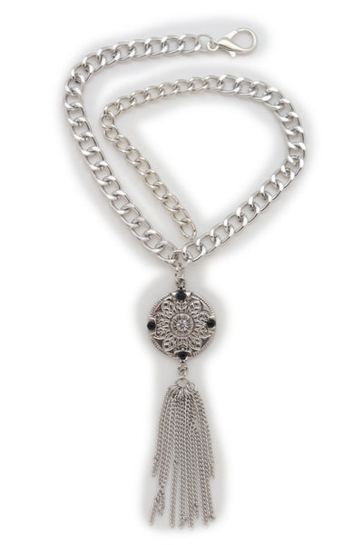 Brand New Women Silver Chain Boot Bracelet Shoe Ethnic Jewelry Tassel Retro Flower Charm