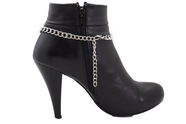Brand New Women Silver Chain Boot Bracelet Shoe Ethnic Jewelry Tassel Retro Flower Charm