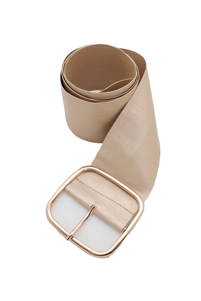 Brand New Women Gold Extra Long Fabric Wide Waistband Fashion Belt Adjustable Size XS S