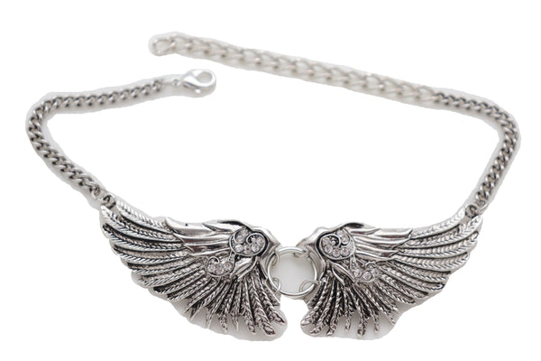 Brand New Women Western Silver Metal Boot Chain Bracelet Shoe Angel Wings Charm Jewelry