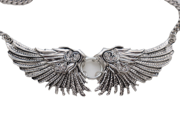 Brand New Women Western Silver Metal Boot Chain Bracelet Shoe Angel Wings Charm Jewelry