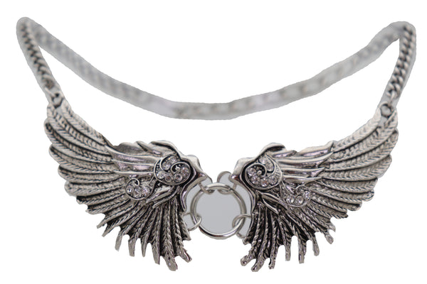 Brand New Women Western Silver Metal Boot Chain Bracelet Shoe Angel Wings Charm Jewelry