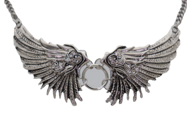 Brand New Women Western Silver Metal Boot Chain Bracelet Shoe Angel Wings Charm Jewelry