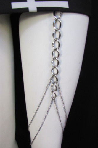 Silver Metal Thick Chains Thigh Leg Garter Long Tassel Body Jewelry New Women Accessories