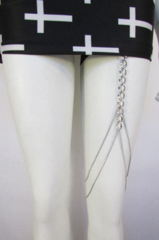 Silver Metal Thick Chains Thigh Leg Garter Long Tassel Body Jewelry New Women Accessories
