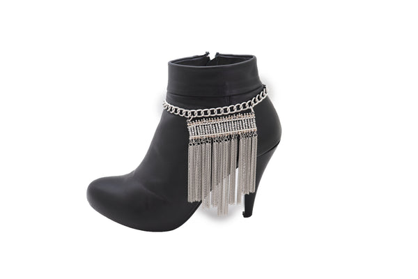 Brand New Women Silver Metal Chain Boot Bracelet Shoe Fringe Tassel Ethnic Tribal Charm