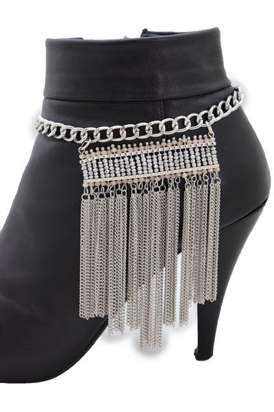 Brand New Women Silver Metal Chain Boot Bracelet Shoe Fringe Tassel Ethnic Tribal Charm