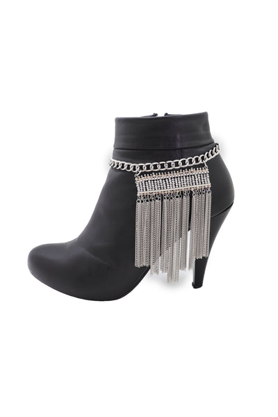 Brand New Women Silver Metal Chain Boot Bracelet Shoe Fringe Tassel Ethnic Tribal Charm