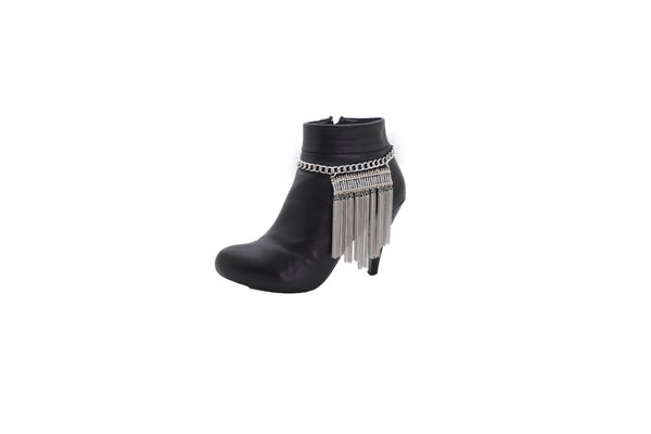 Brand New Women Silver Metal Chain Boot Bracelet Shoe Fringe Tassel Ethnic Tribal Charm