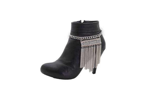 Brand New Women Silver Metal Chain Boot Bracelet Shoe Fringe Tassel Ethnic Tribal Charm