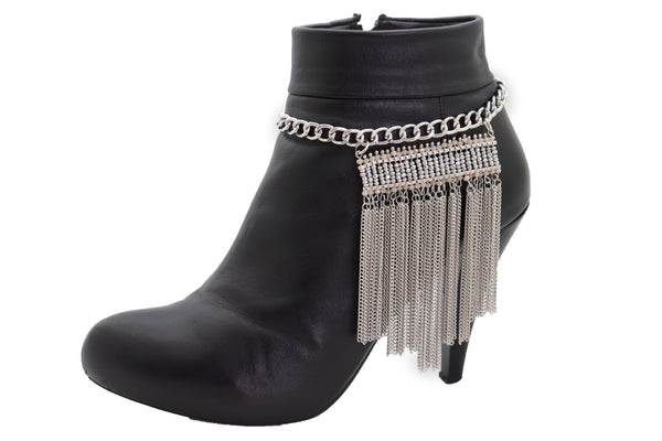 Brand New Women Silver Metal Chain Boot Bracelet Shoe Fringe Tassel Ethnic Tribal Charm