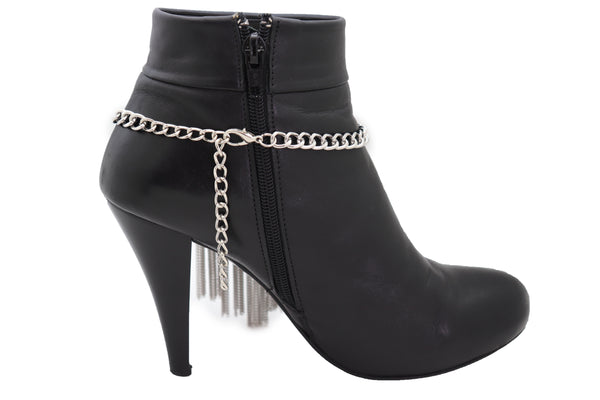Brand New Women Silver Metal Chain Boot Bracelet Shoe Fringe Tassel Ethnic Tribal Charm