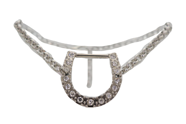 Brand New Women Silver Metal Boot Chain Bracelet Shoe Anklet Western Horseshoe Bling Charm