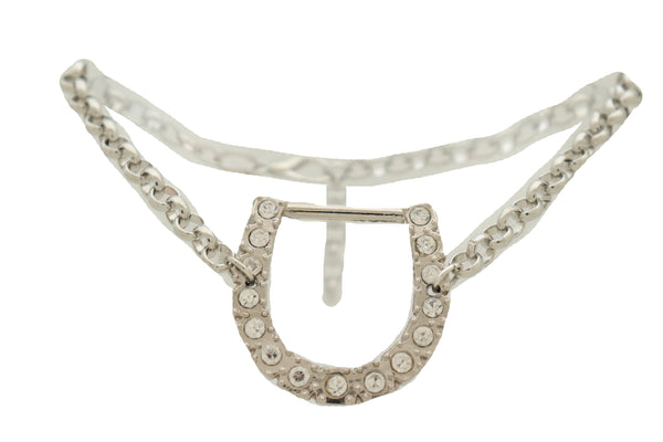 Brand New Women Silver Metal Boot Chain Bracelet Shoe Anklet Western Horseshoe Bling Charm