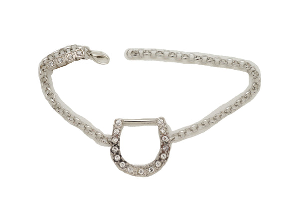 Brand New Women Silver Metal Boot Chain Bracelet Shoe Anklet Western Horseshoe Bling Charm