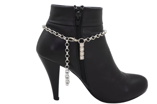 Brand New Women Silver Metal Boot Chain Bracelet Shoe Anklet Western Horseshoe Bling Charm