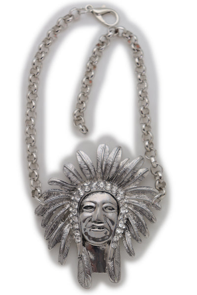 Brand New Women Silver Chain Boot Western Bracelet Shoe American Indian Head Charm Anklet