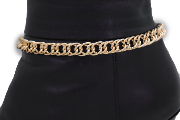 Brand New Women Gold Metal Boot Chain Links Bracelet Western Shoe Basic Anklet Jewelry