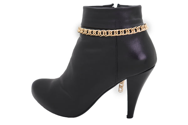 Brand New Women Gold Metal Boot Chain Links Bracelet Western Shoe Basic Anklet Jewelry