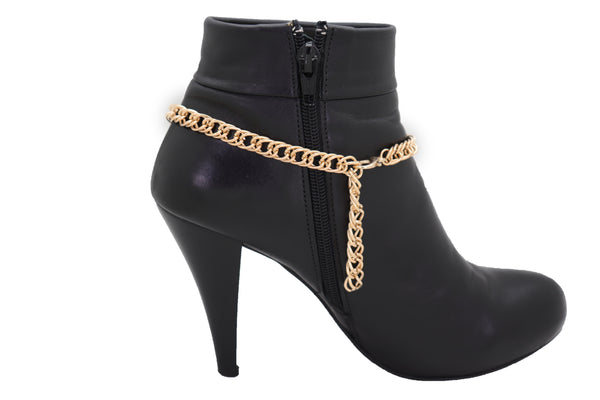 Brand New Women Gold Metal Boot Chain Links Bracelet Western Shoe Basic Anklet Jewelry