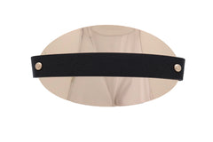 Black Elastic Wide Bling Fashion Belt Hip Waist Oval Gold Metal Plate S M