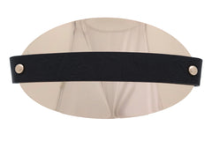 Black Elastic Wide Bling Fashion Belt Hip Waist Oval Gold Metal Plate S M